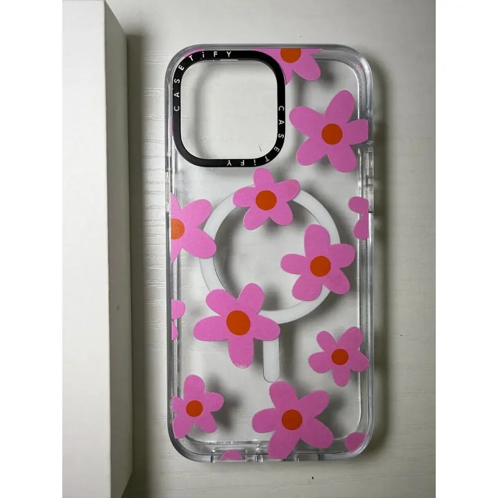 casetify iphone 14 pro max case magsafe - PINK FLOWER POWER